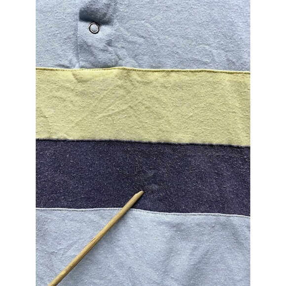 Vintage 80s Maler henley t shirt striped button super soft Medium - Picture 5 of 10
